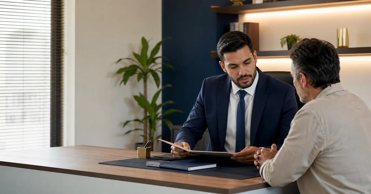 Advogado orientando cliente antes de uma perícia trabalhista